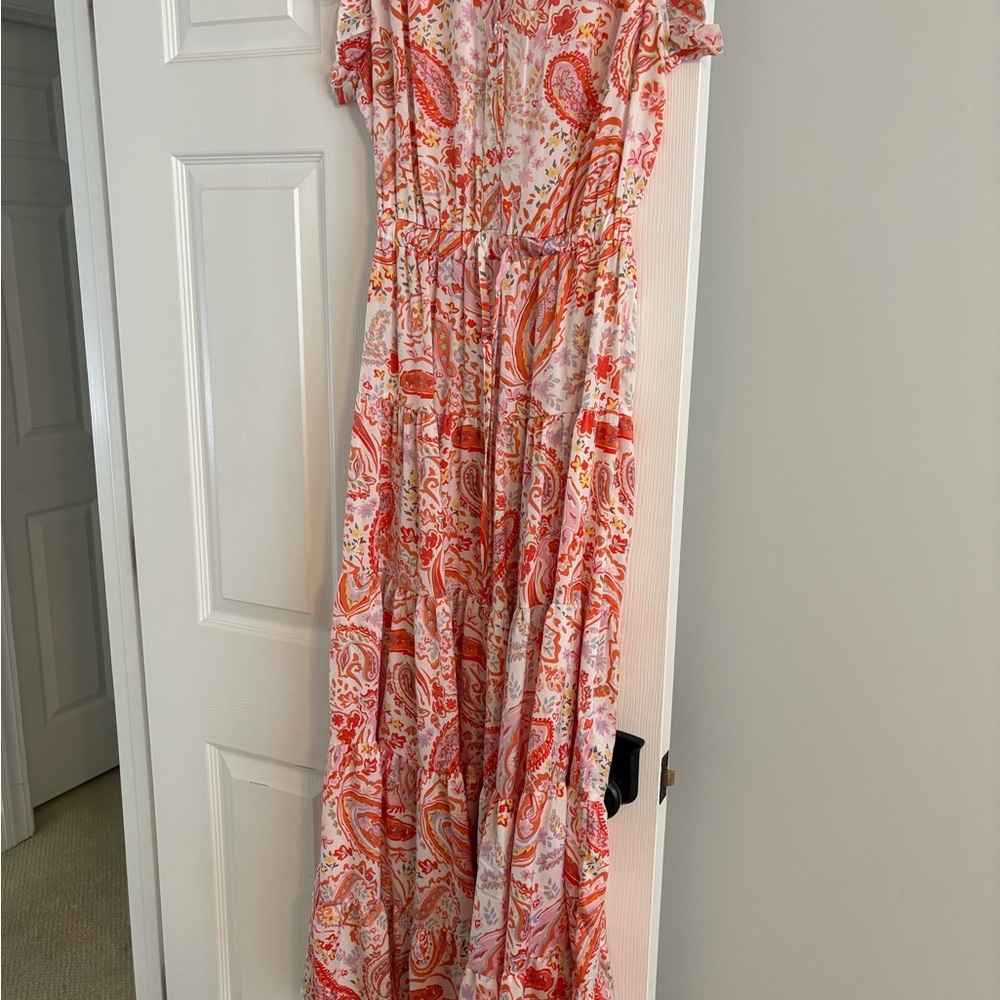 Pinch Red and Pink Paisley Maxi Dress